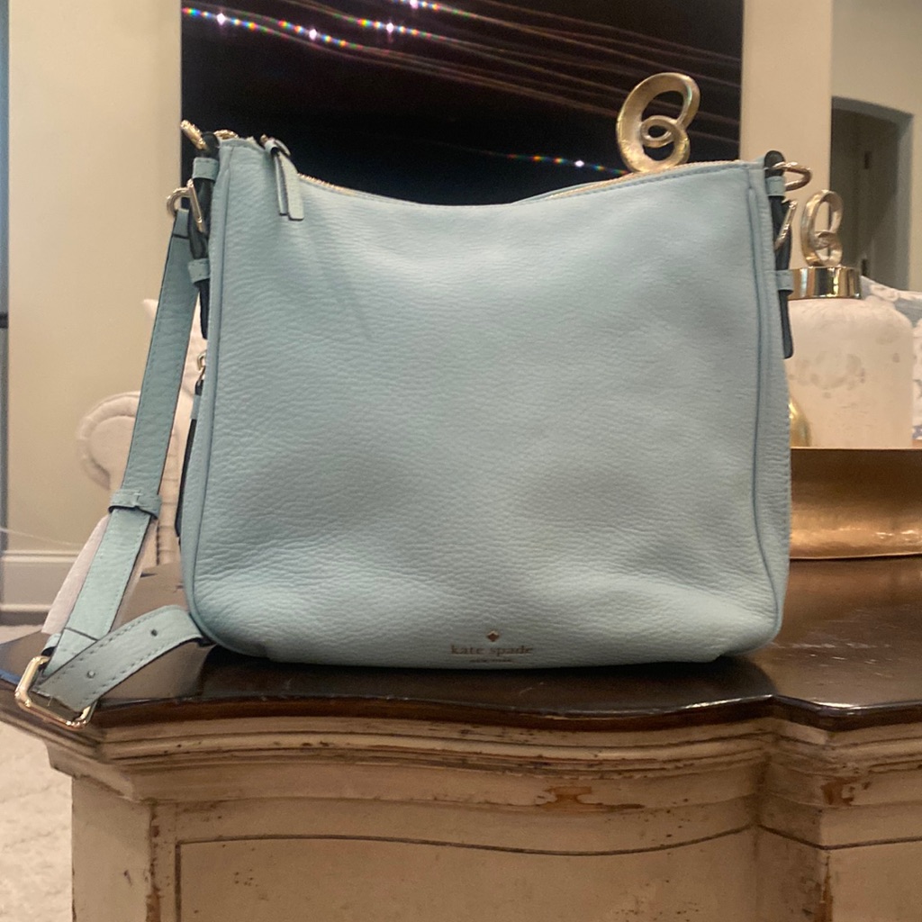 Kate Spade Pale Aqua Leather Hand Bag Purse